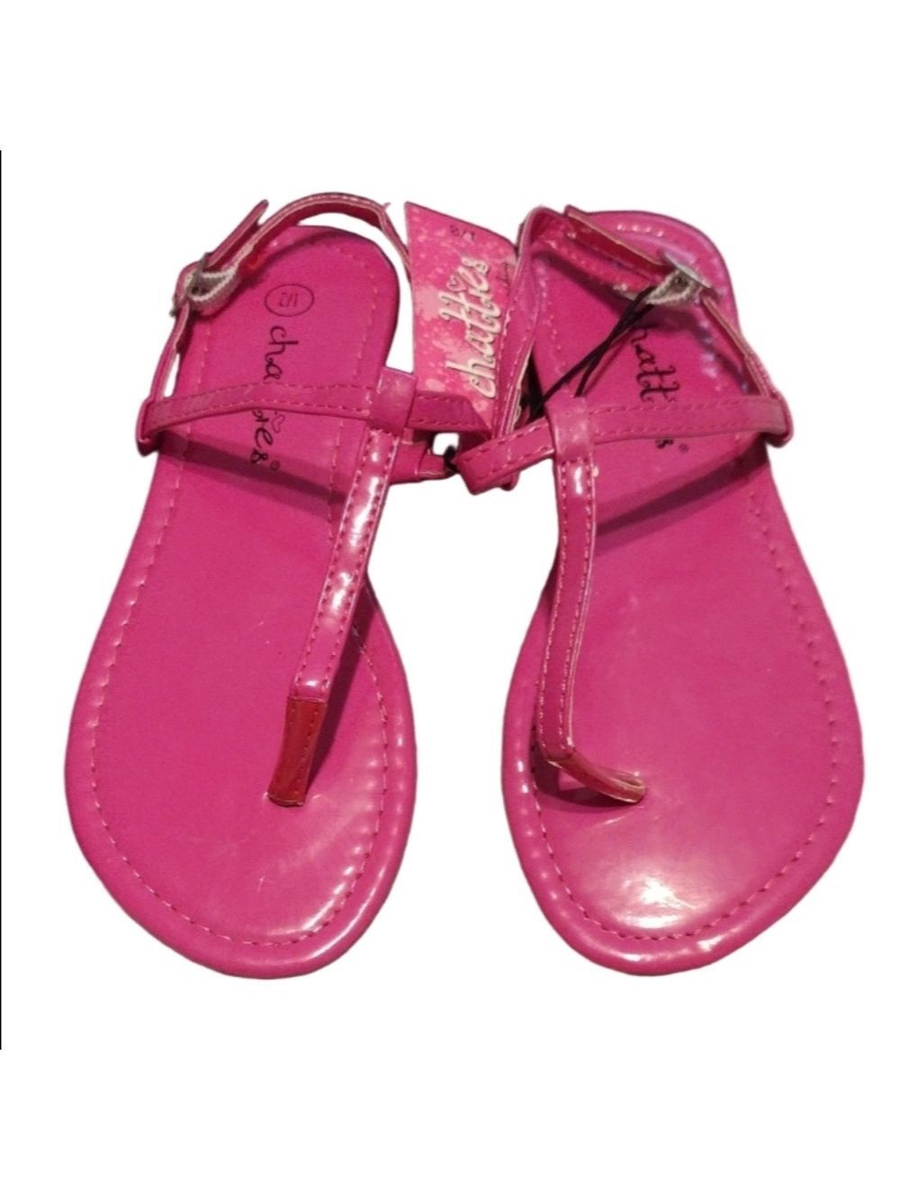 Chatties Pink Patent Leather Flip Flop Strap Sandals Toddler 1/2T Little Girl